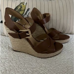 SOLD - Michael Kors Women’s Leather Wedge Sandal